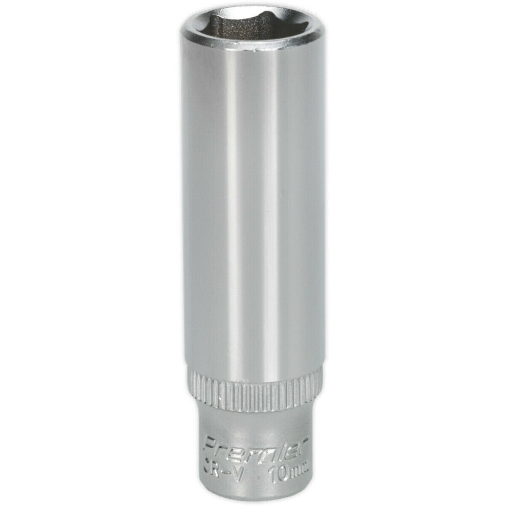 10mm Forged Steel Deep Drive Socket 1/4" Square Drive Chrome Vanadium Socket