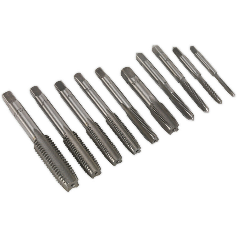 Loops 10Pc Metric Tap Set - M3 To M12 - Tungsten Socket Threading / Tapping Bit Kit