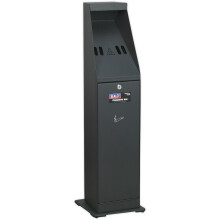 Building Entrance Cigarette Bin - Black Powder Coated Body - Easy to Empty