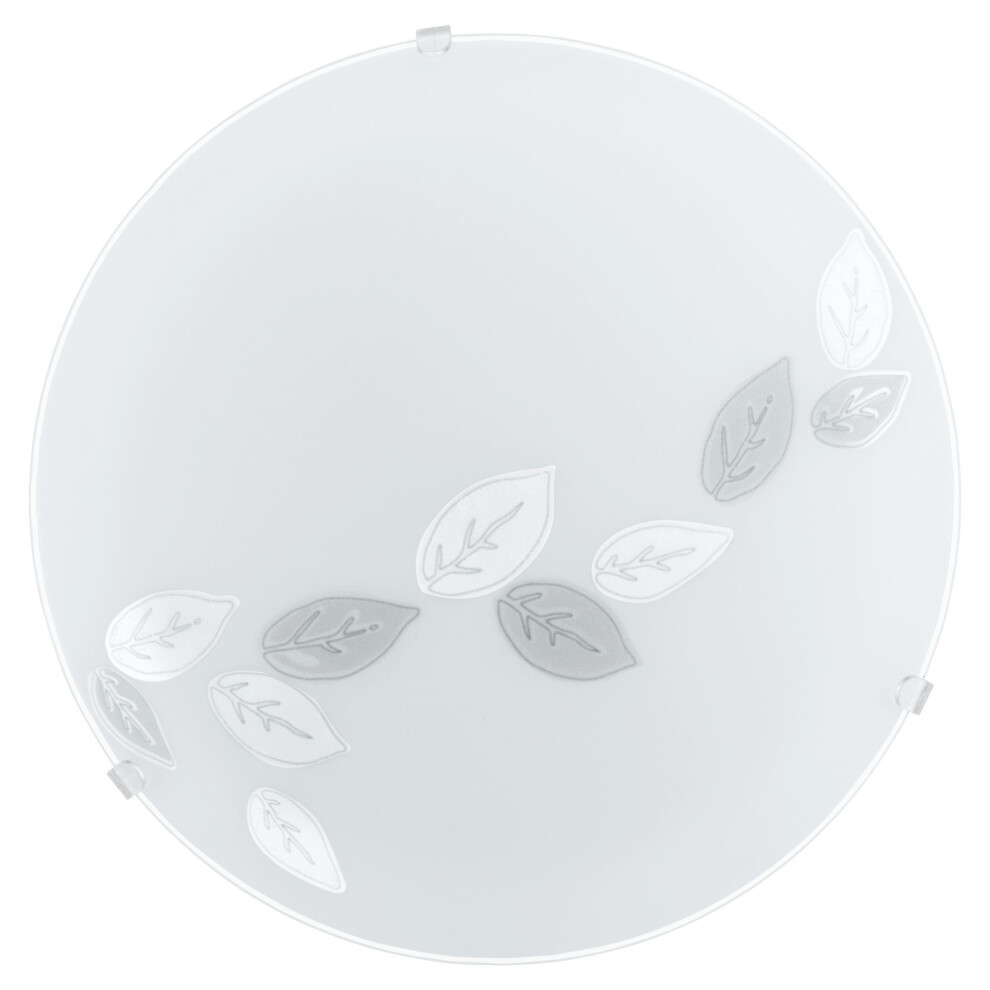  - Elegant Wall Flush Ceiling Light With Leaf DesignSatin Glass And E27 Bulb - Image 3