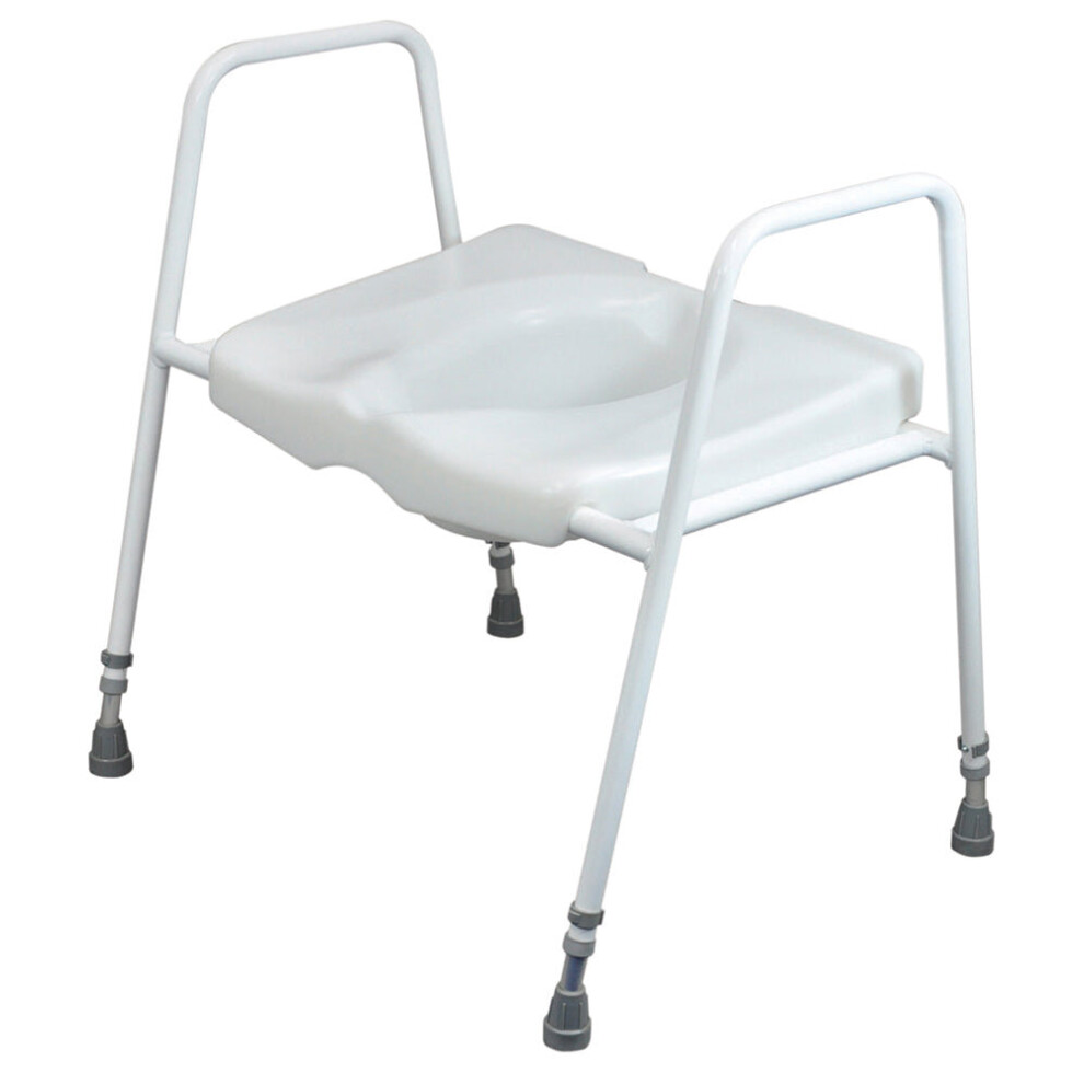 Aidapt Bariatric Toilet Seat And Frame - Height Adjustable - Tubular Steel Frame