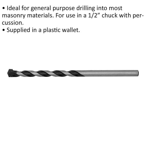 Loops 6 x 100mm Rotary Impact Drill Bit - Straight Shank - Masonry Material Drill 1