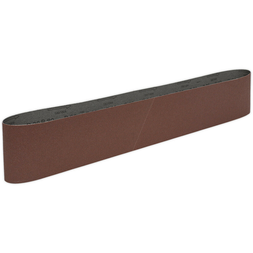 Loops Premium 100Mm X 1220Mm Sanding Belt - 80 Grit Aluminium Oxide Cloth Backed Loop