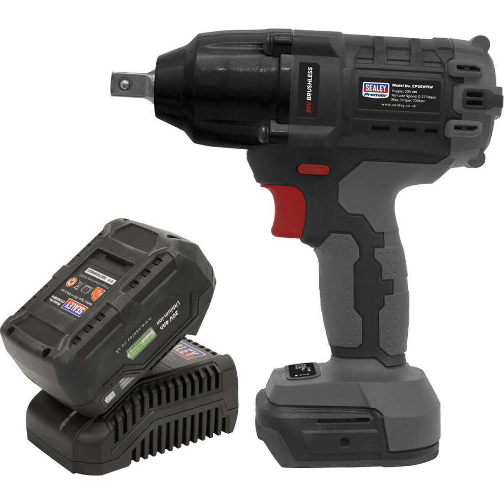 20V Brushless Impact Wrench Kit - 700Nm Torque - Includes 2 Batteries & Charger 5056524268599
