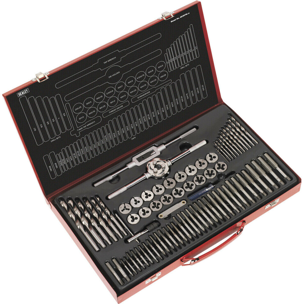 76pc Metric Tap & Split Die Set M3 to M12 - PREMIUM Bar & Socket Threading Tool