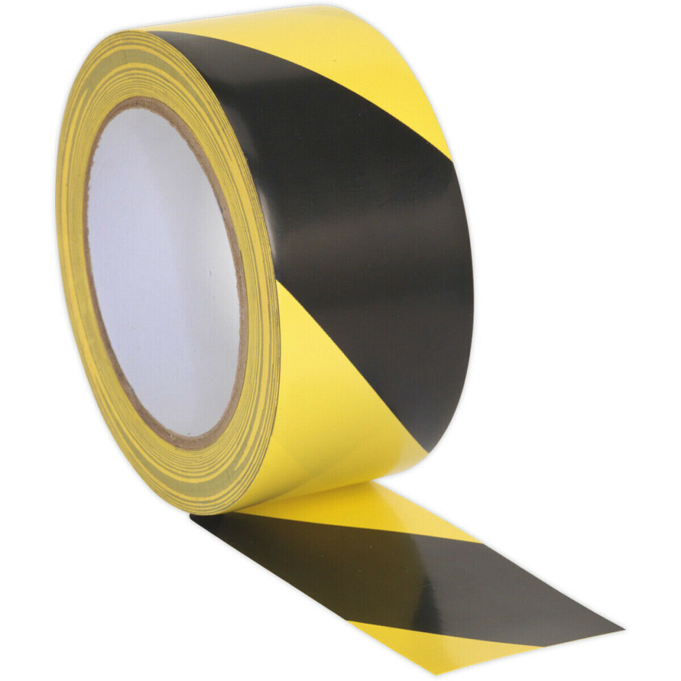 Loops 50Mm X 33M & Adhesive Warning Tape - Hazard Safety Marking Corden Black/Yellow