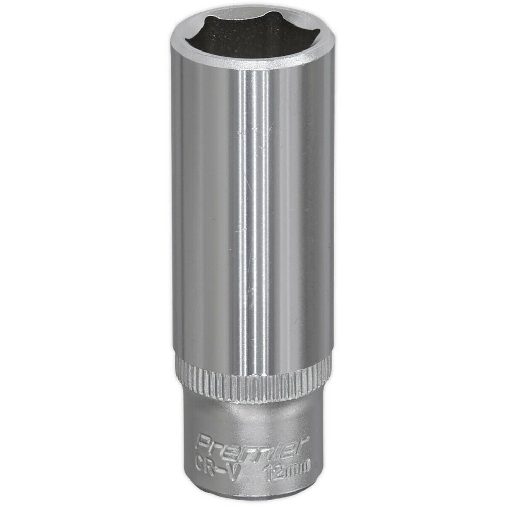 12mm Forged Steel Deep Drive Socket 1/4" Square Drive Chrome Vanadium Socket