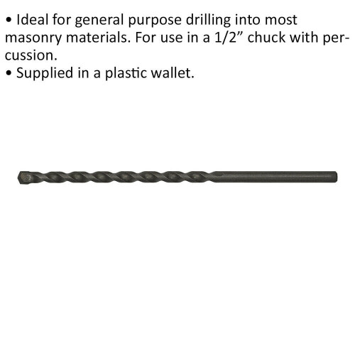 Loops 6 x 150mm Rotary Impact Drill Bit - Straight Shank - Masonry Material Drill 1