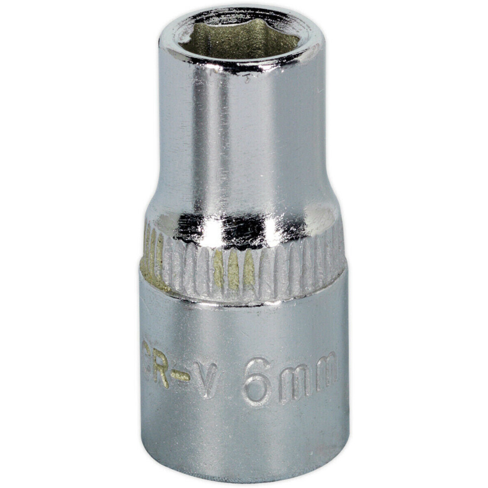 Loops 6Mm Forged Steel Drive Socket - 1/4" Square Drive - Polished Chrome Vanadium