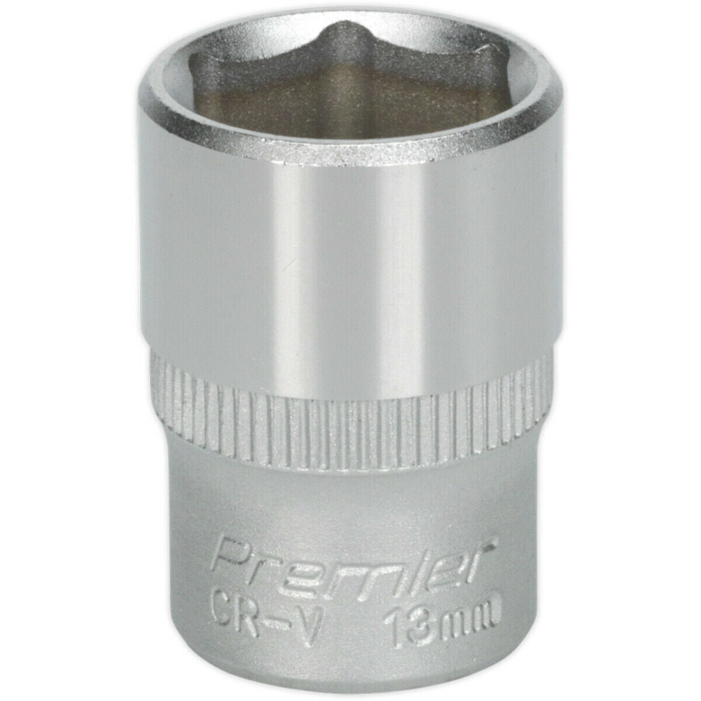 Loops 13Mm Forged Steel Drive Socket - 1/4" Square Drive - Chrome Vanadium Socket