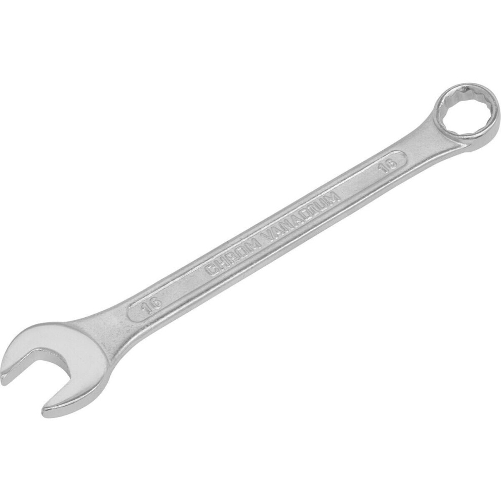 Loops 16Mm Combination Spanner - Fully Polished Heads - Chrome Vanadium Steel