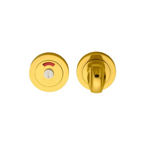 Loops Thumbturn Lock And Release Handle With Indicator 50mm Dia Polished Brass 1