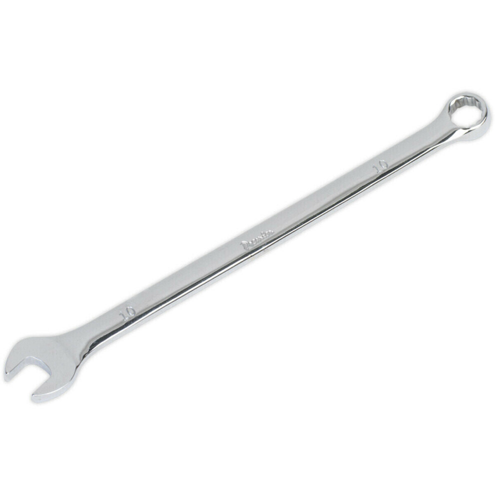 10mm x 189mm Extra Long Combination Spanner -  Chrome Vanadium Steel Nut Wrench