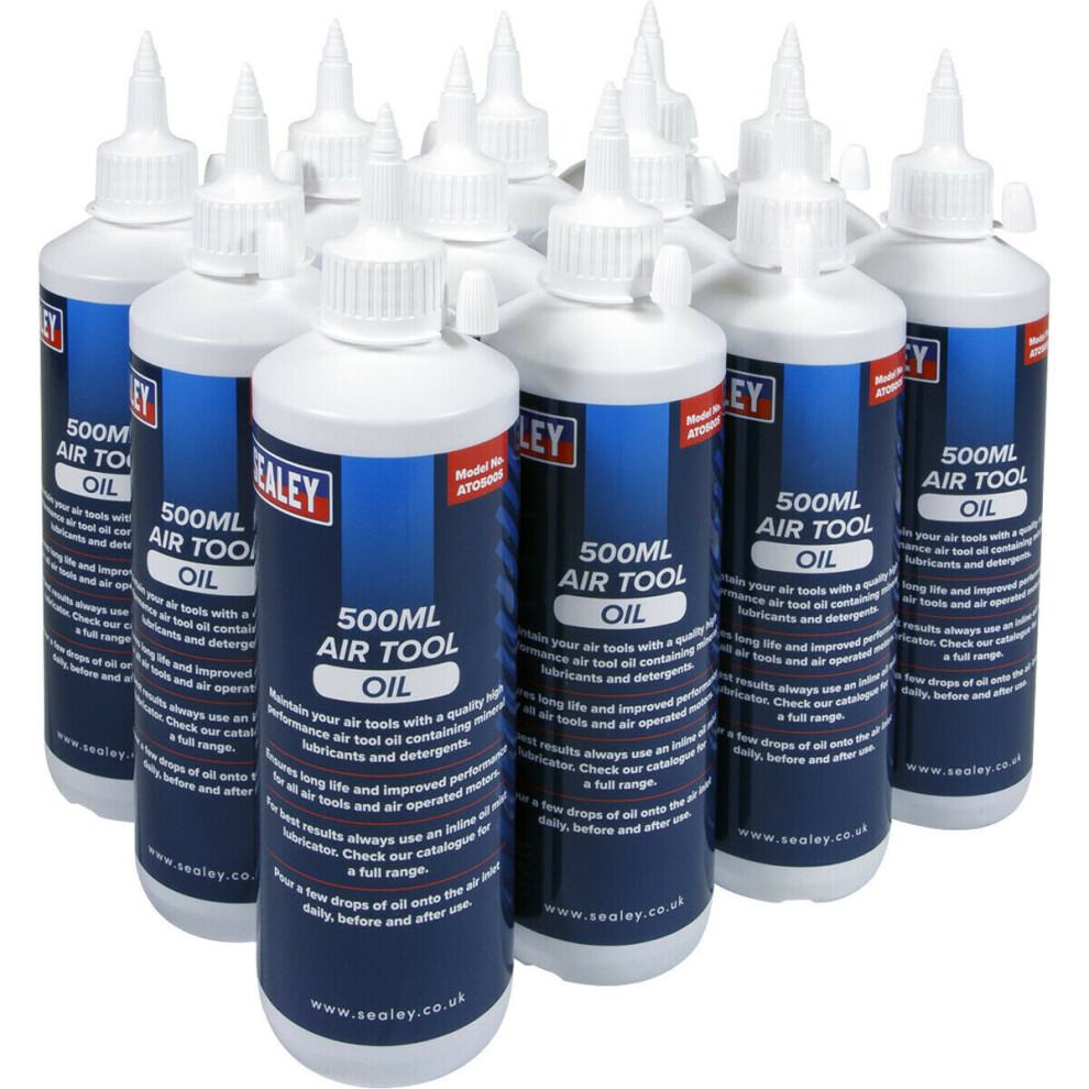 12 Pk 500ml High Performance Air Tool Oil - Tool Maintenance - Mineral Lubricant