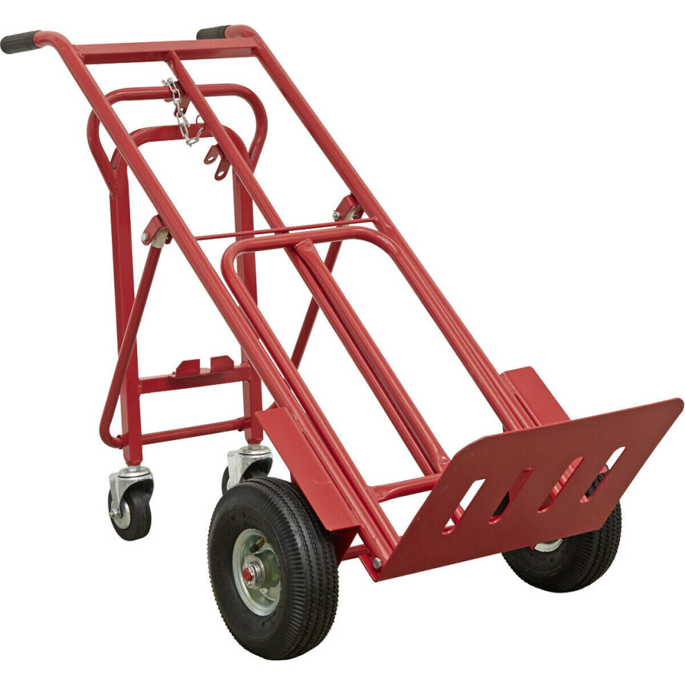 250kg Heavy Duty 3 in 1 Sack Truck & Pneumatic Tyres - 45Ã Support Trolley Legs