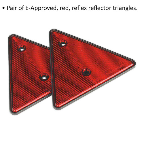 Loops 2 PACK Red Reflective Rear Triangle - E-Approved - Screw On Vehicle Reflector 1