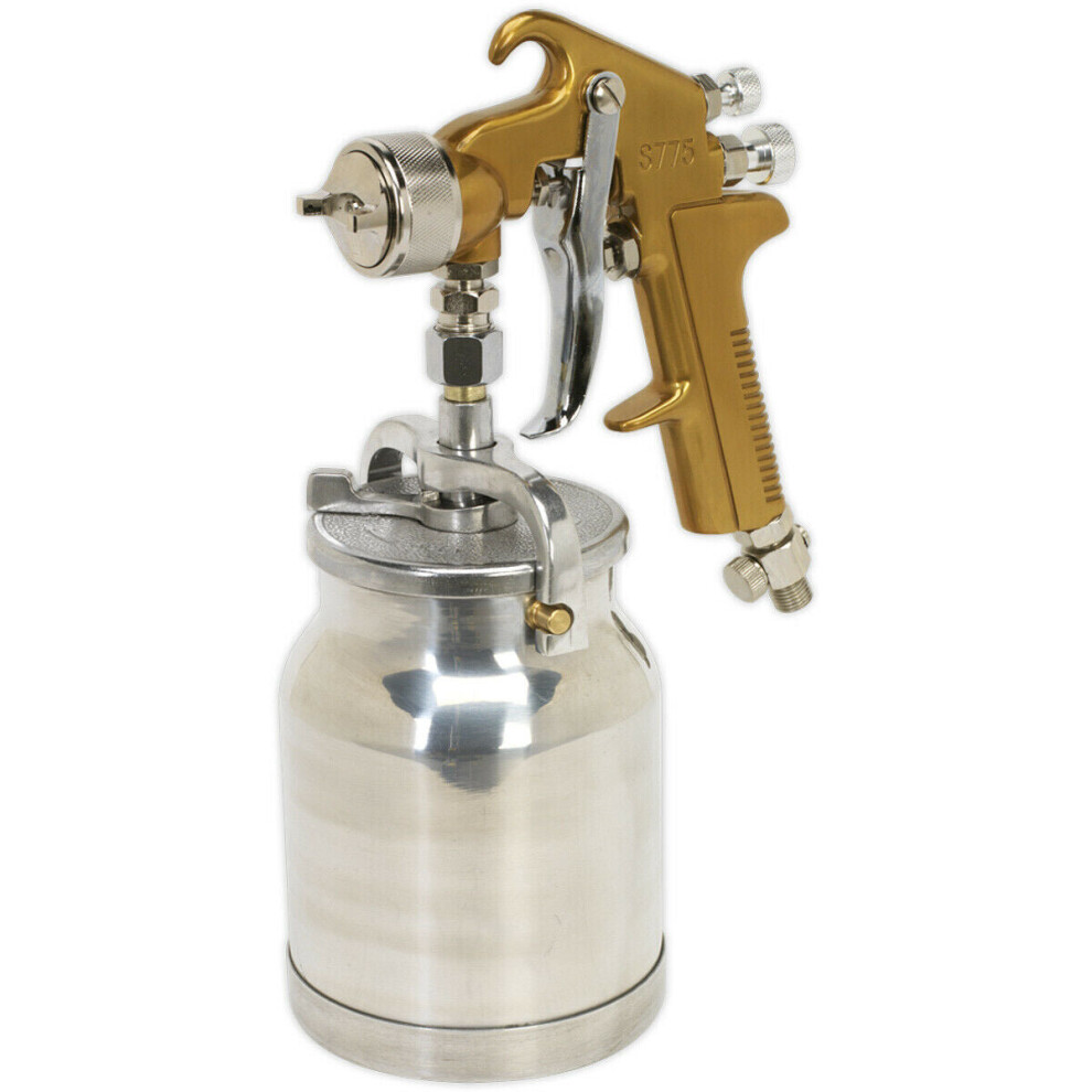 Adjustable Suction Fed Paint Spray Gun / Airbrush - 1.7mm General Purpose Nozzle