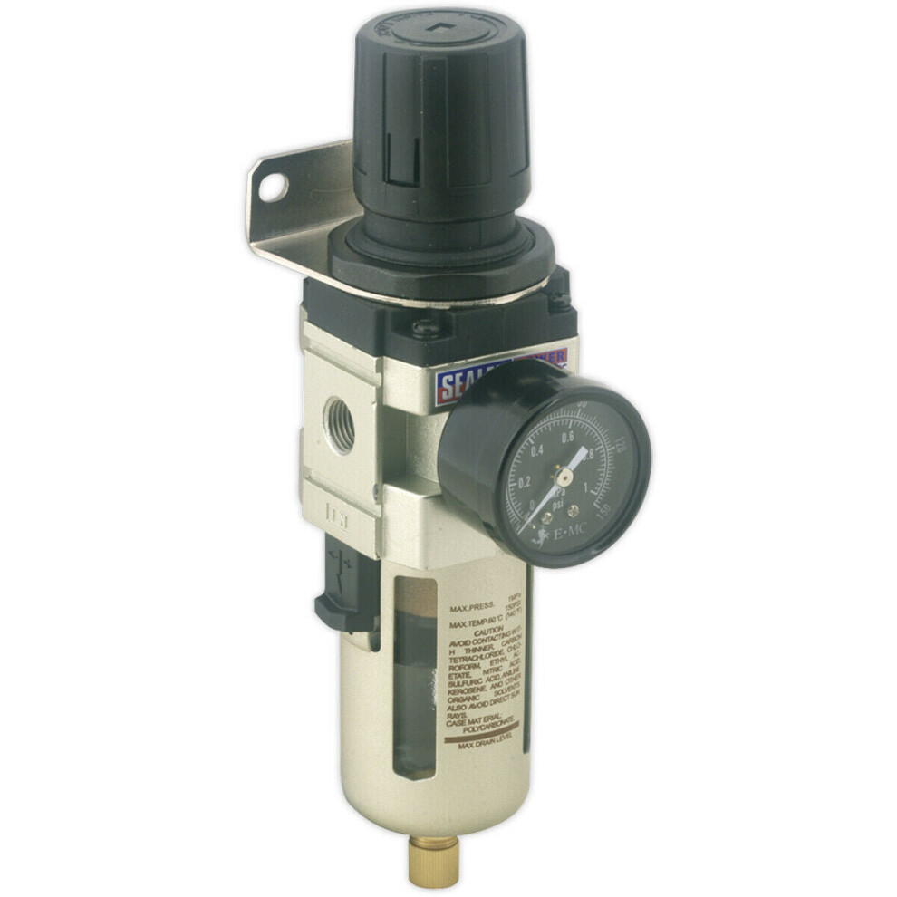 Workshop Air Supply Filter & Regulator - 70Cfm Max Airflow - 1/4" Bsp Inlet 5056581907431
