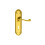 Loops PAIR Reeded Scroll Handle on Shaped Lock Backplate 205 x 49mm Polished Brass 4