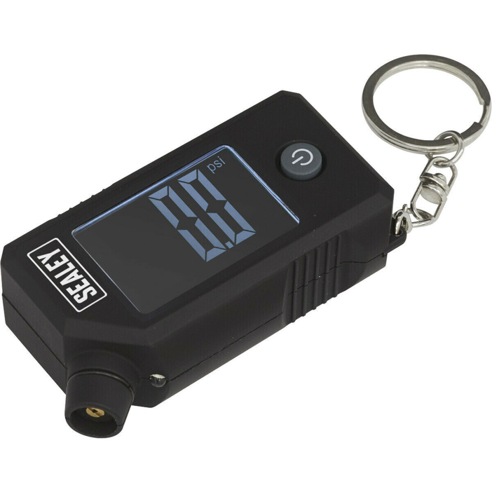 Digital Tyre Pressure / Tread Depth Gauge & LED - Portable Pocket Car Keyring