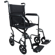 Lightweight Steel Compact Attendant Propelled Transit Wheelchair - Hammered Grey