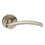 Loops PAIR Flat Arched Style Handle on Round Rose Concealed Fix Satin Nickel 4
