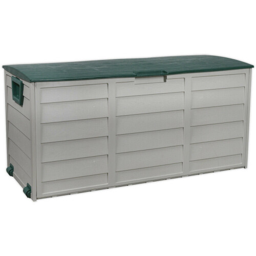 Loops Outdoor Storage Box - Heavy Duty PP Plastic - Fully Weatherproof - Hinged Lid 2