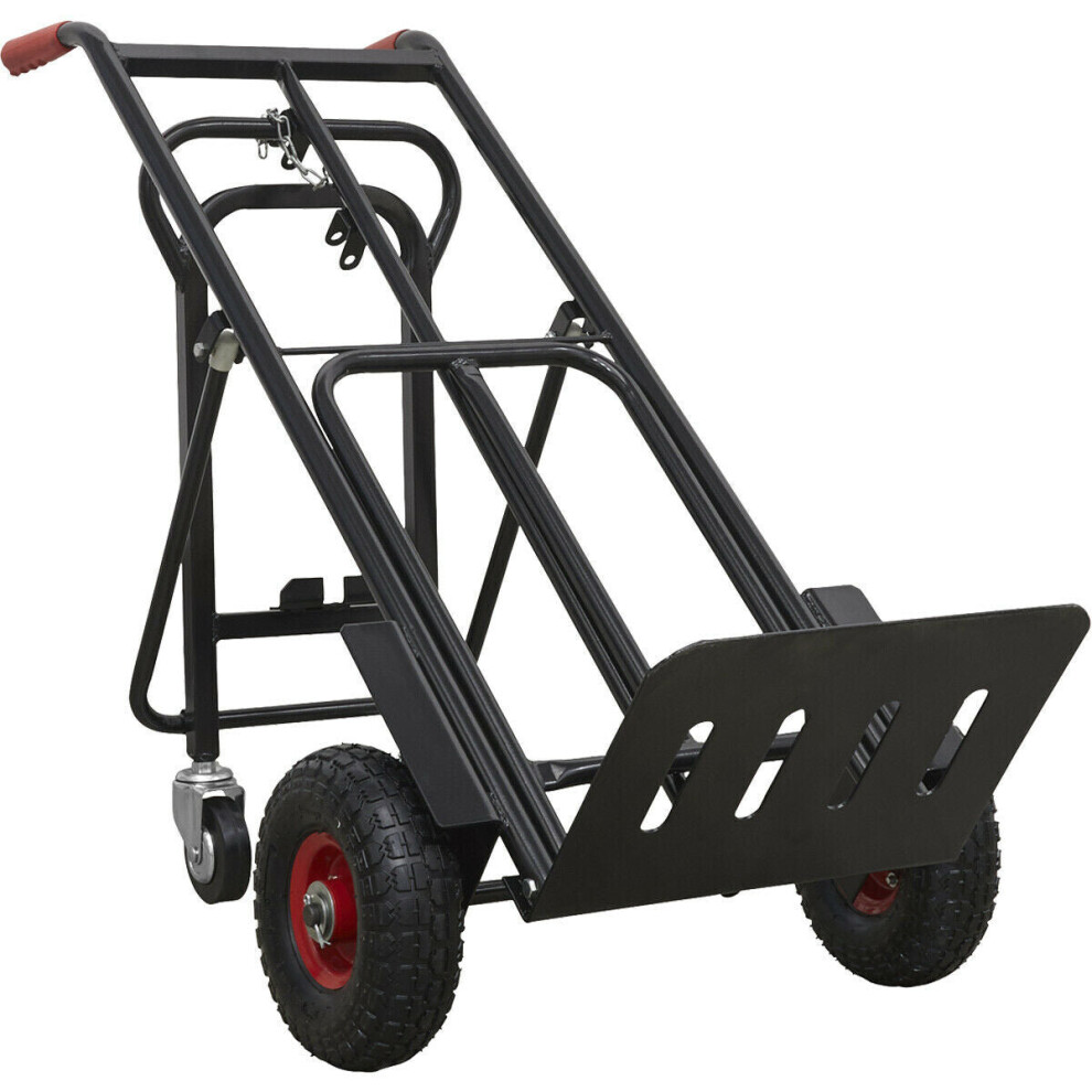 300kg Heavy Duty 3 in 1 Sack Truck & Solid PU Tyres - 45Â Support Trolley Legs