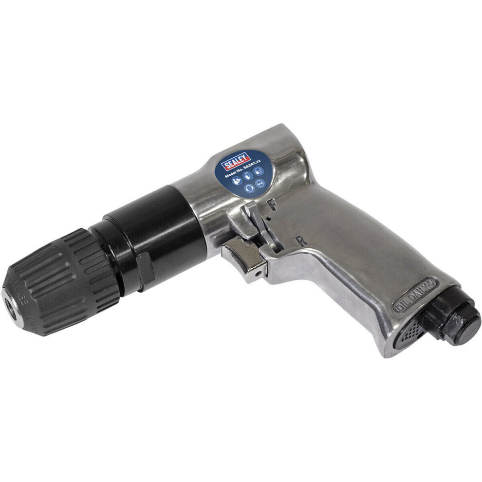 Loops Reversible Air Drill With 10Mm Keyless Chuck - 1/4" Bsp Inlet - 1800 Rpm