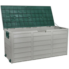 Outdoor Storage Box - Heavy Duty PP Plastic - Fully Weatherproof - Hinged Lid
