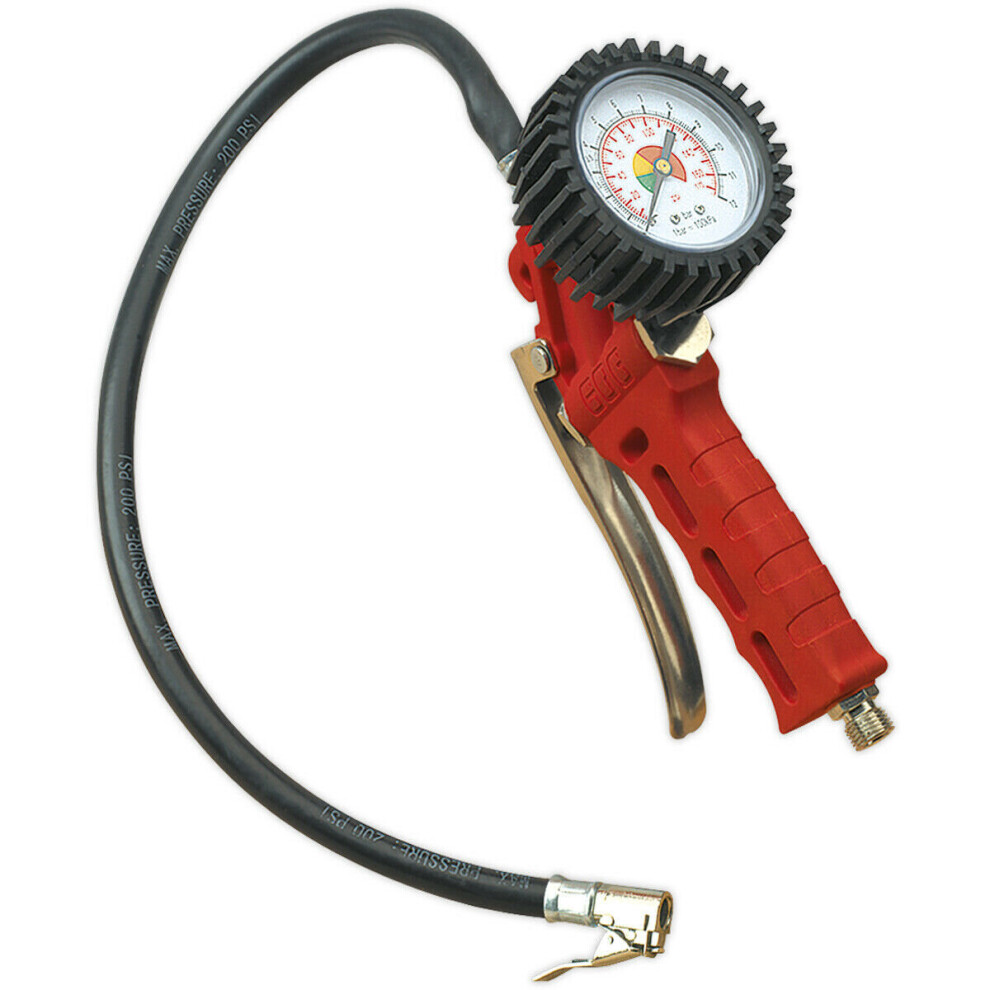 Premium Trigger Grip Tyre Inflator - Clip-On Connector - 0.5m Hose - 1/4" BSP