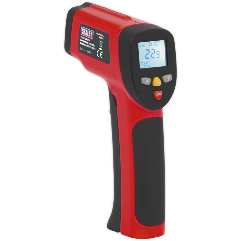 Twin-Spot Laser Digital Thermometer - 12:1 Focal Ratio - High Temperature