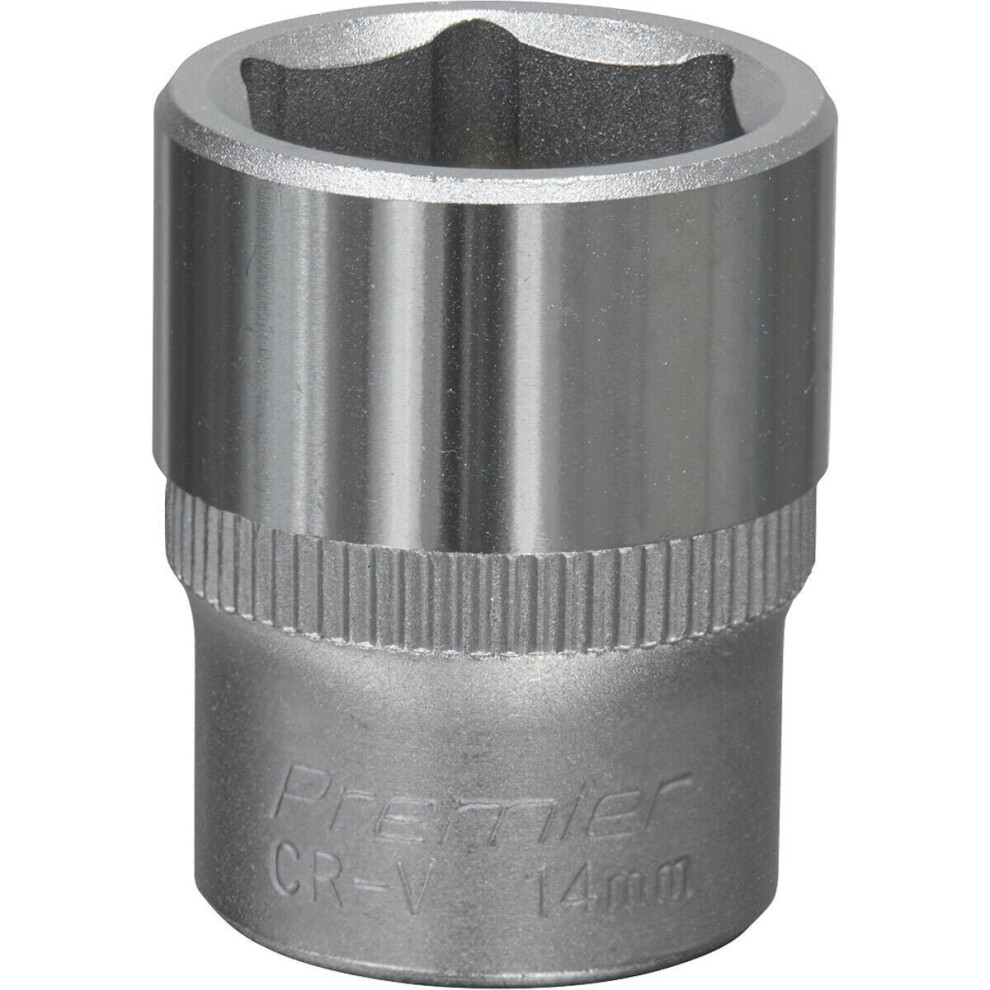 14mm Forged Steel Drive Socket - 1/4" Square Drive - Chrome Vanadium Socket