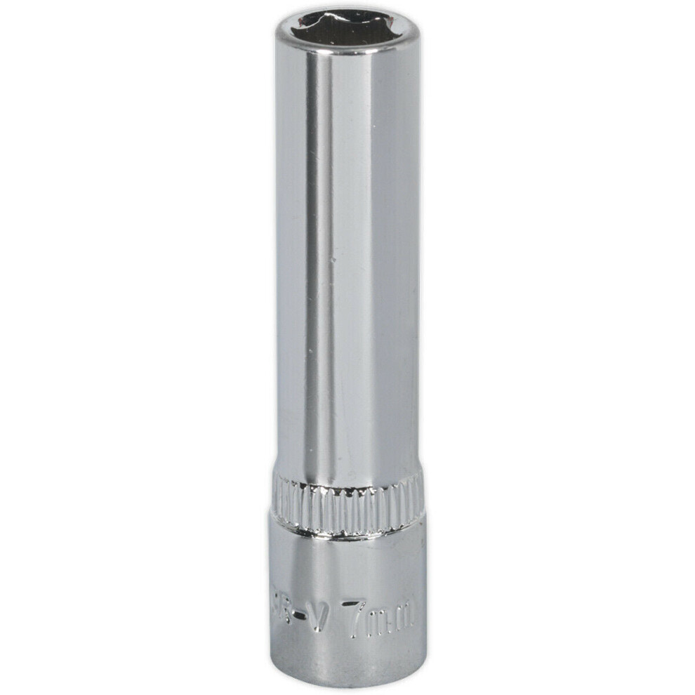 7mm Forged Steel DEEP Drive Socket - 1/4" Square Drive Polished Chrome Vanadium-image-OPC-P8WKM6P-NEW