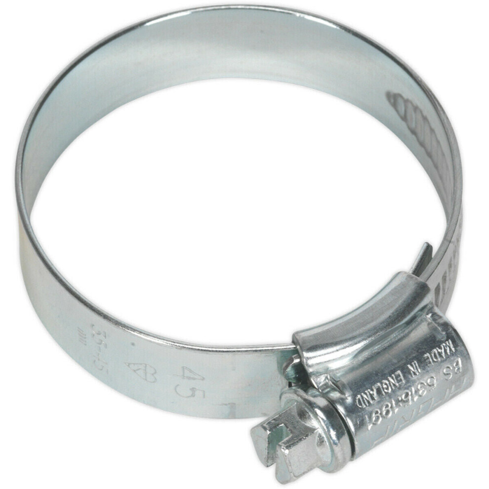 Loops 20 Pack Zinc Plated Hose Clip - 35 To 45Mm Diameter - External Pressed Threads
