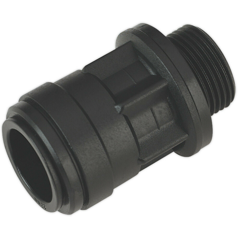 Loops 2 Pack - 22Mm X 3/4" Bsp Black Straight Adapter - Air Ring Main Pipe Male Thread
