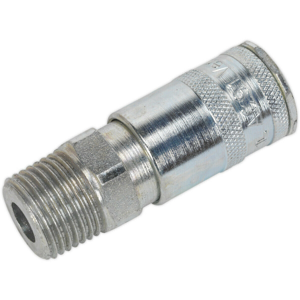 1/2 Inch BSPT Coupling Body Adaptor - Male Thread - Slim Profile Airline Coupler