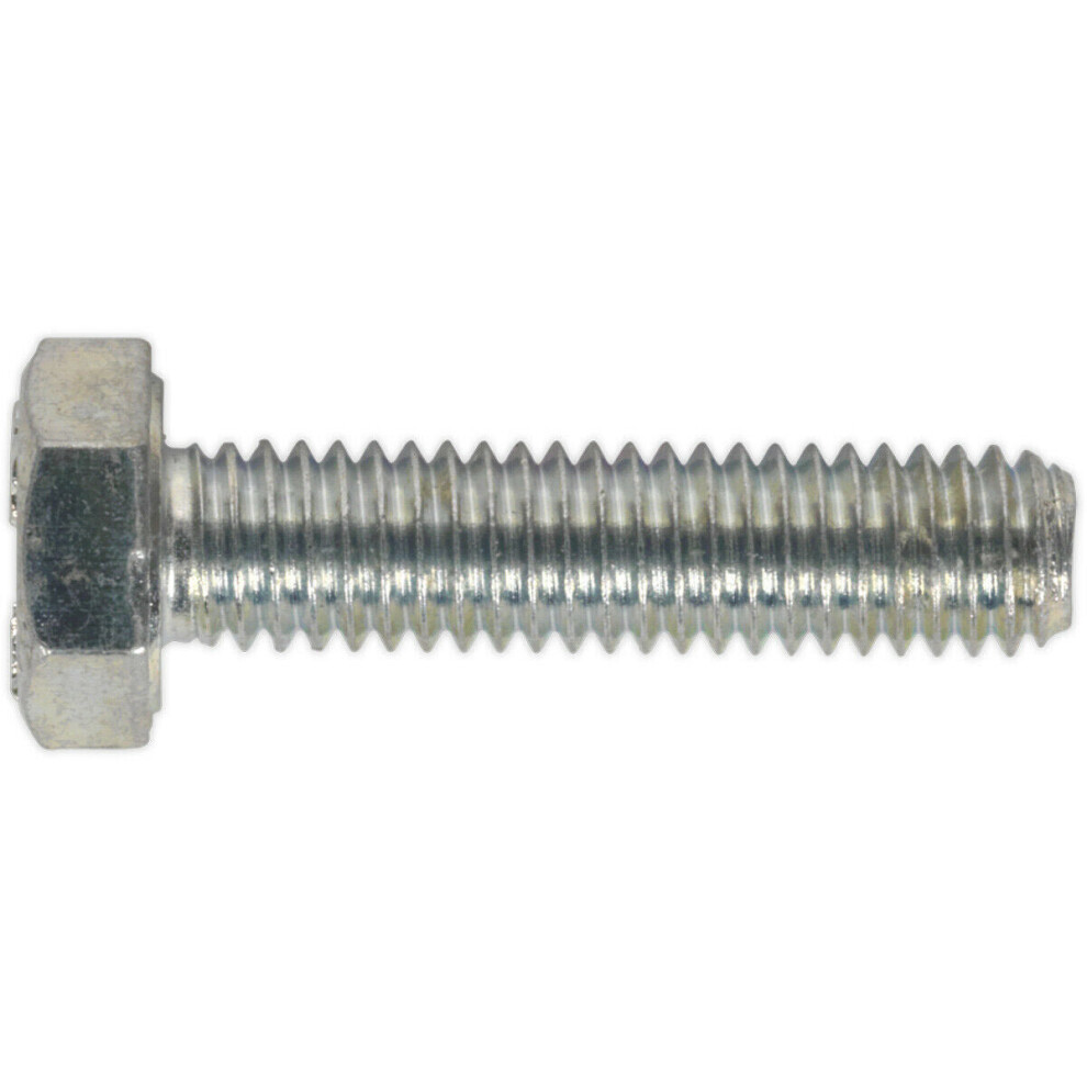 50 PACK HT Setscrew - M6 x 25mm - Grade 8.8 Zinc - Fully Threaded - DIN 933