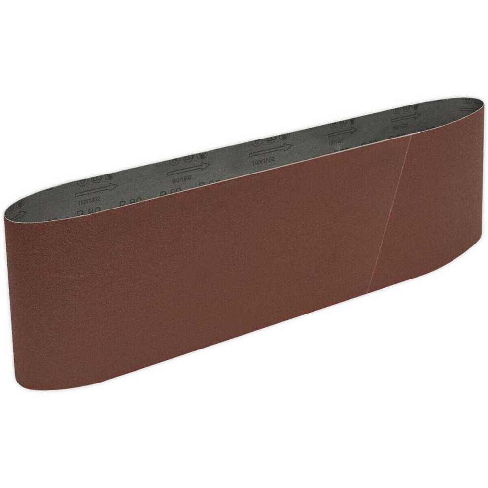 Premium 150Mm X 1220Mm Sanding Belt - 80 Grit Aluminium Oxide Cloth Backed Loop 5056581911155