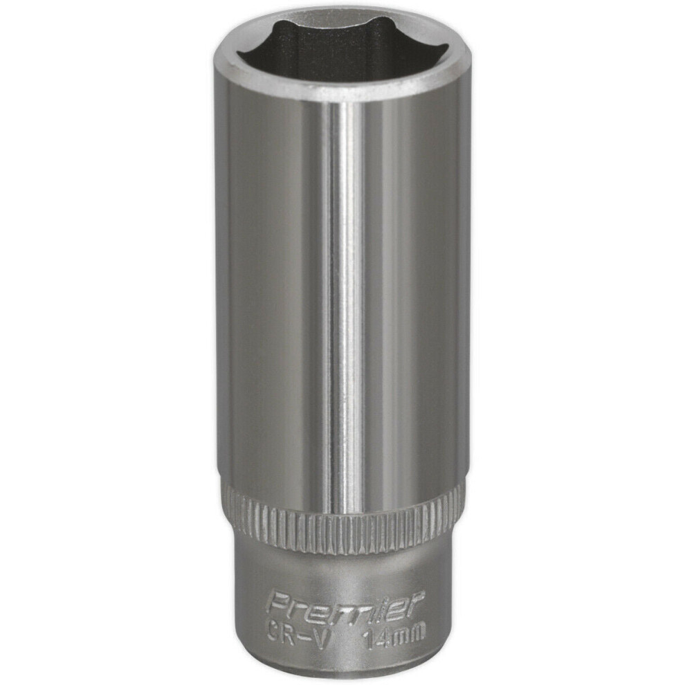 14Mm Forged Steel Deep Drive Socket 1/4" Square Drive Chrome Vanadium Socket 5056581906410