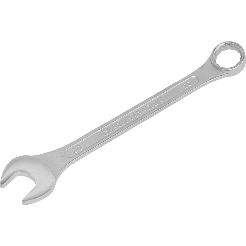 20mm Combination Spanner - Fully Polished Heads - Chrome Vanadium Steel