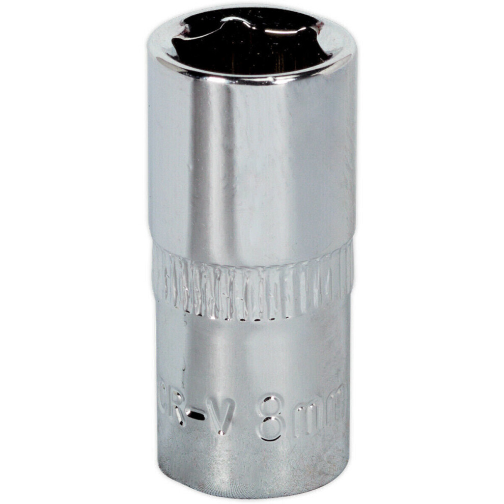 8mm Forged Steel Drive Socket - 1/4" Square Drive - Polished Chrome Vanadium