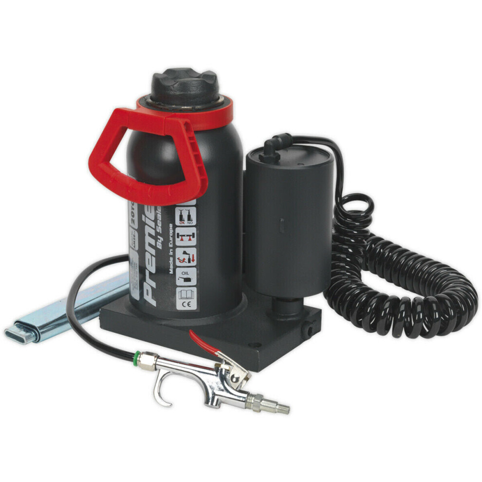 20 Tonne Hydraulic Bottle Jack - Air Or Manual Operation - 447Mm Maximum Height 5056524256305