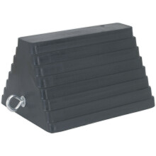 Heavy Duty Rubber Wheel Chock - 3.8kg - Nylon Reinforced - Eye Bolt for Chain