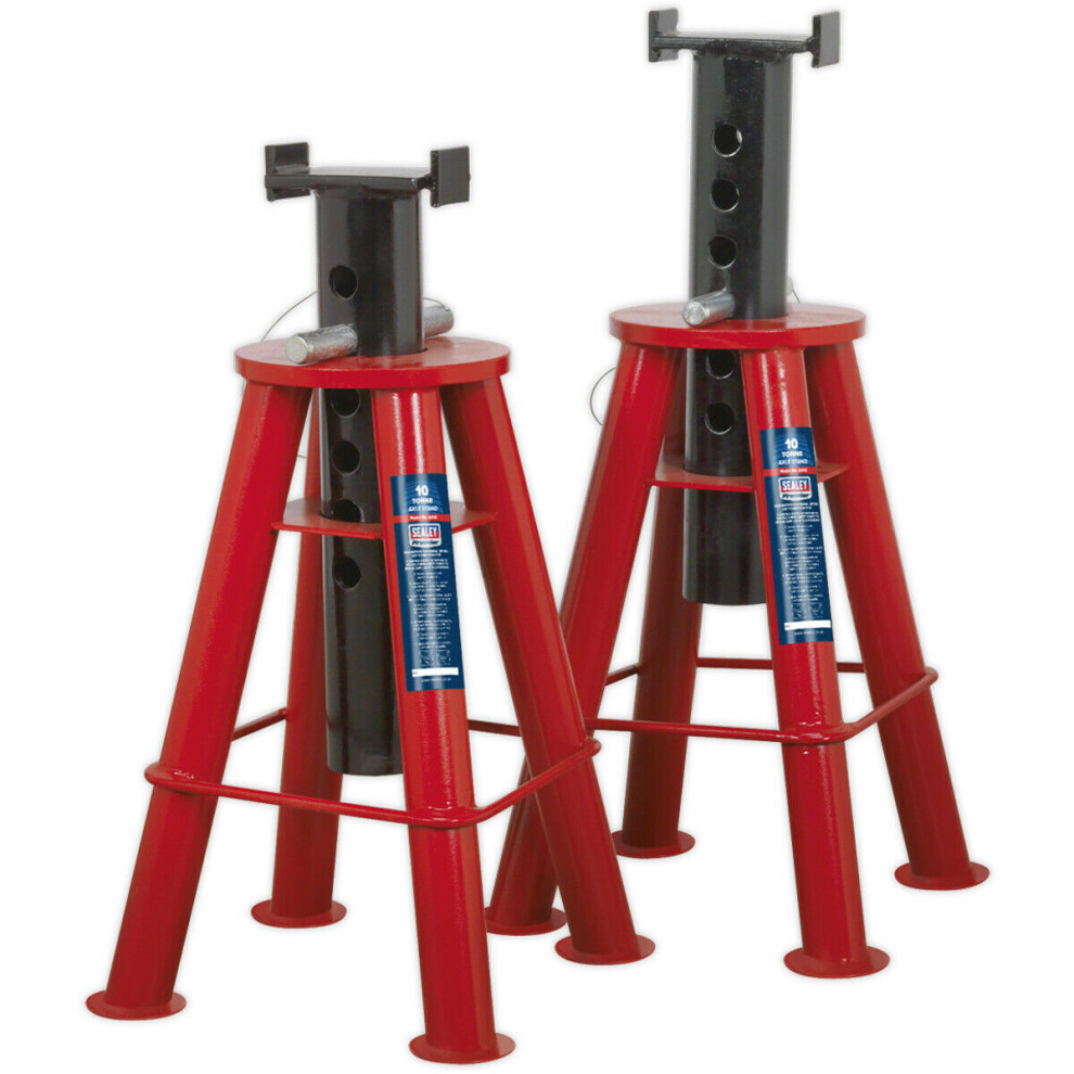 PAIR 10 Tonne Axle Stands - Heavy Duty Steel Frame - 562 to 775mm - Large Crutch-image-OPC-P8WKMRS-NEW