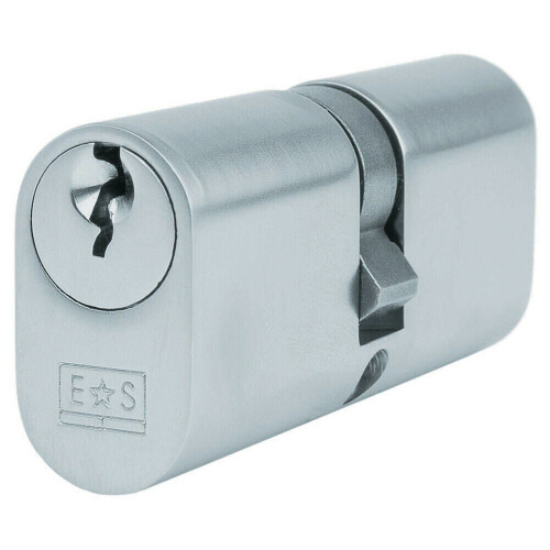 Loops 70mm OVAL Double Cylinder Lock Keyed to Differ 5 Pin Satin Chrome Door 2