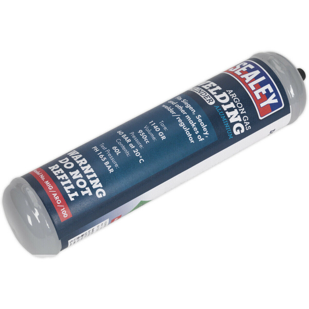 60L Disposable Argon Gas Cylinder - 1Hr Welding Duration - Welding Gas Cannister 5056524288740