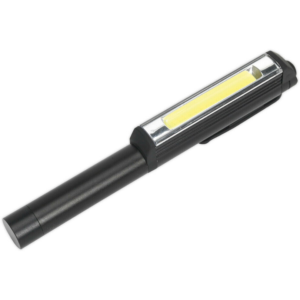 Magnetic Aluminium Penlight Torch - 3W COB LED - 3 x AAA Battery Powered