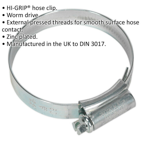 Loops 20 PACK Zinc Plated Hose Clip - 45 to 60mm Diameter - External Pressed Threads 1