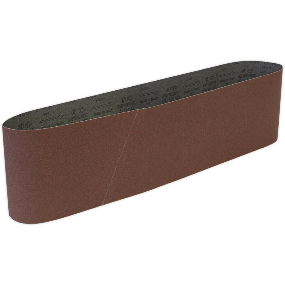 Premium 150Mm X 1220Mm Sanding Belt - 100 Grit Aluminium Oxide Cloth Backed Loop 5056581911162